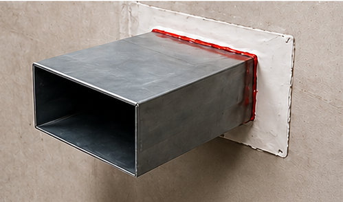 Duct penetration passive fire protection sealing